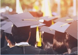 Wearing graduation hat